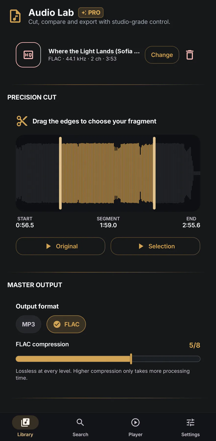 Audio Lab — Corta y convierte en el teléfono